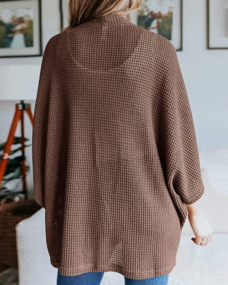 Jednolity kardigan z 3/4 rękawami