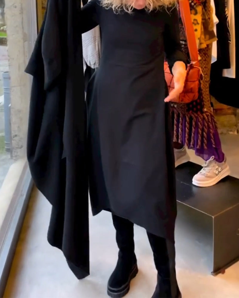 Elegancka sukienka w jednolitym kolorze