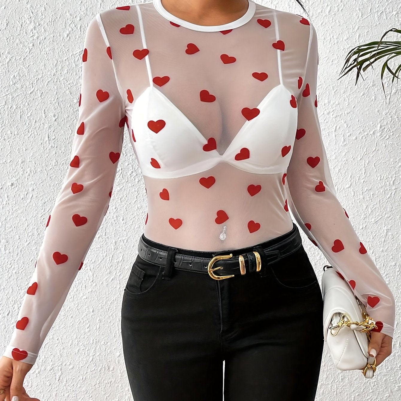 Sophie | Bluzka z długim rękawem z wzorem serca