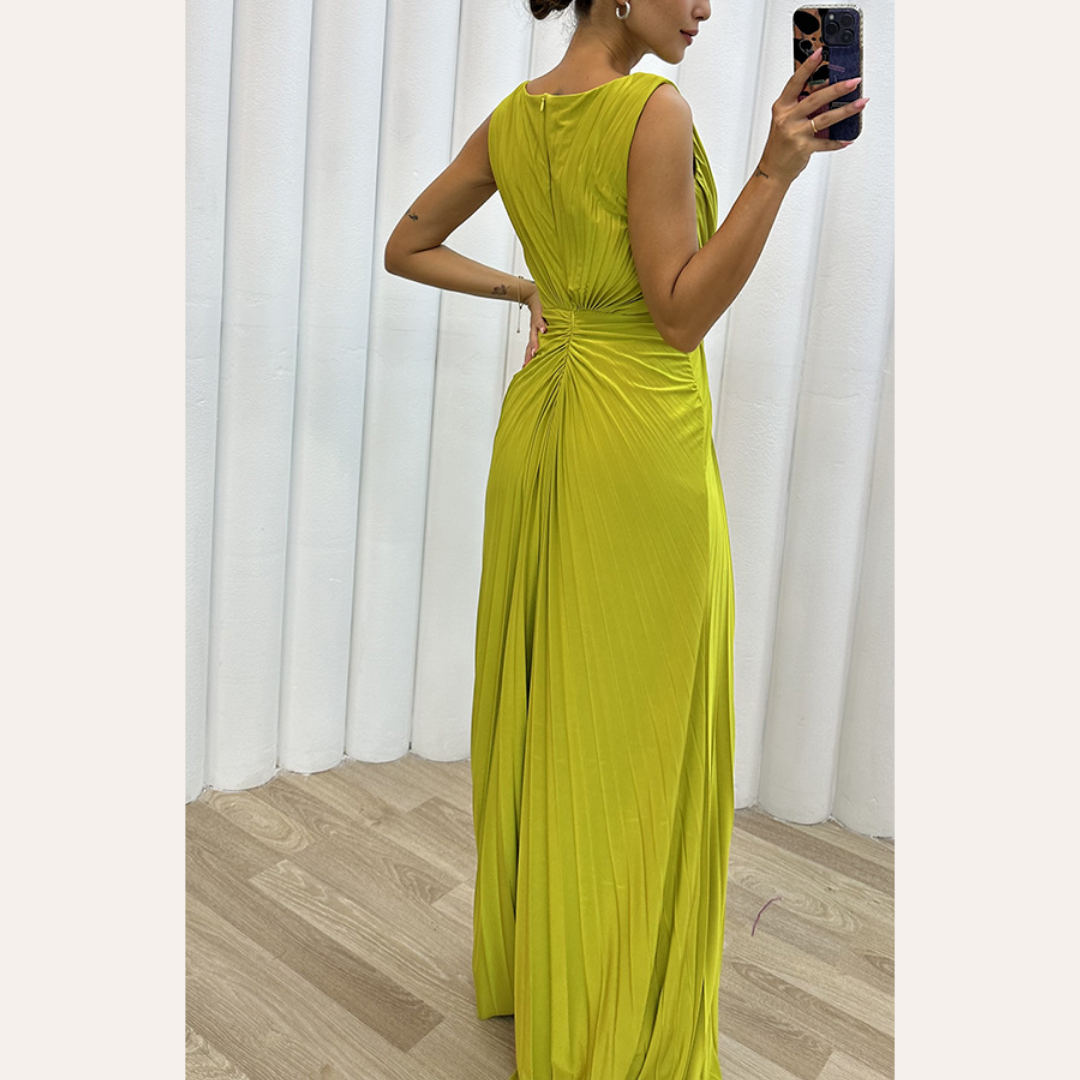 Amelia | Maxi Sukienka Wieczorowa z Falbanami – wspaniały Styl