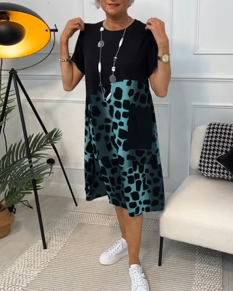 Adriana™ - Midi Sukienka z Krótkim Rękawem dla Kobiet