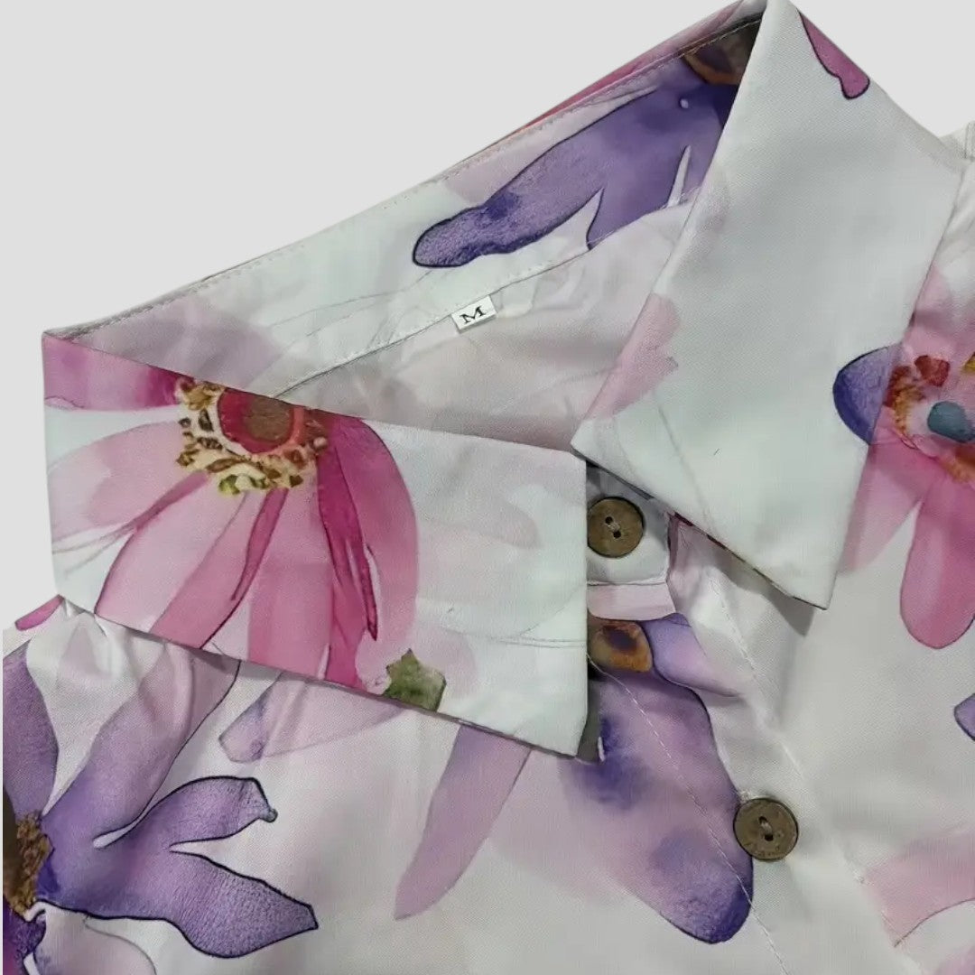 Janette | Kwiatowa Bluzka Z Guzikami