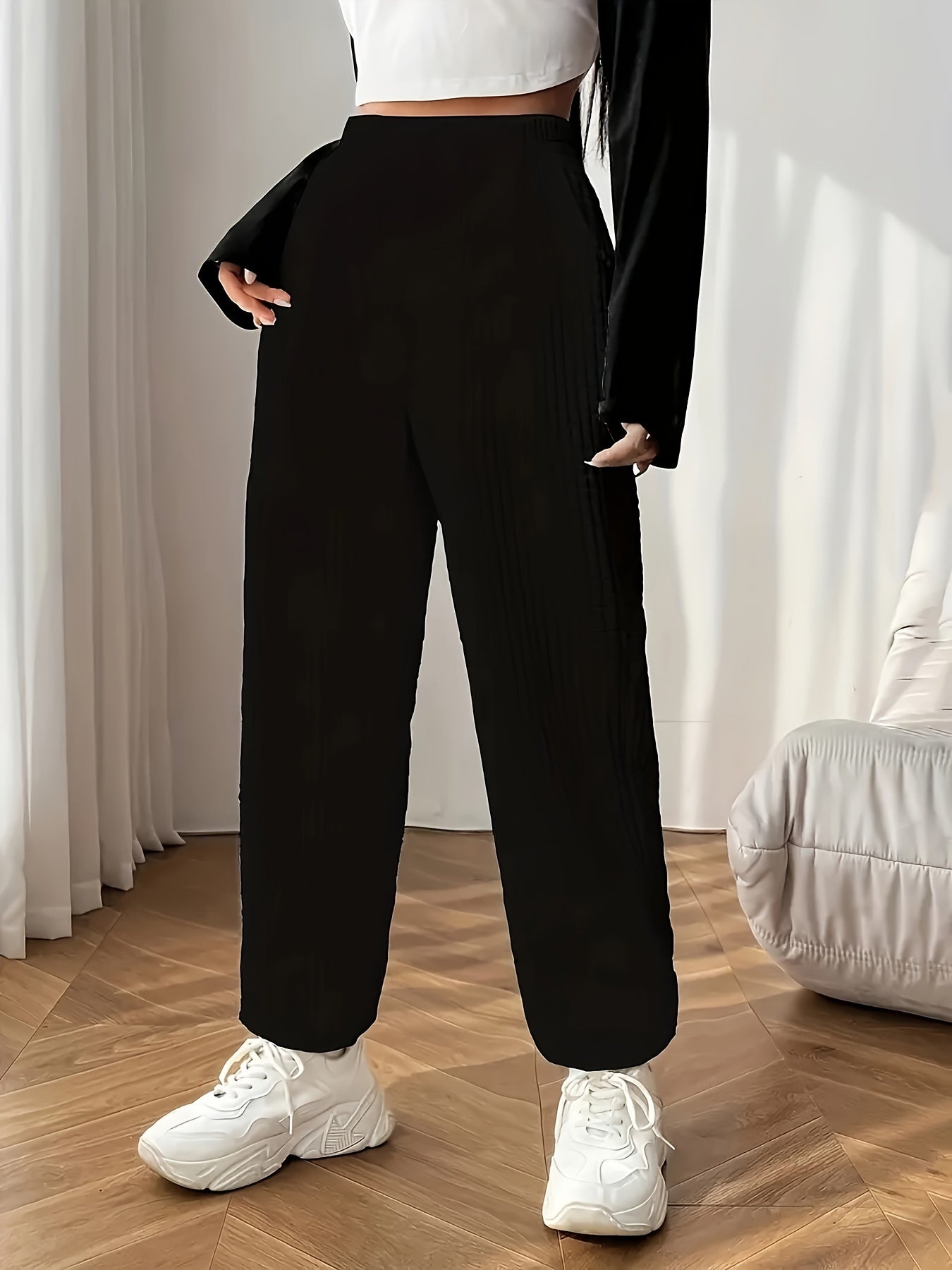 Emma | Casual wafelowe spodnie treningowe damskie