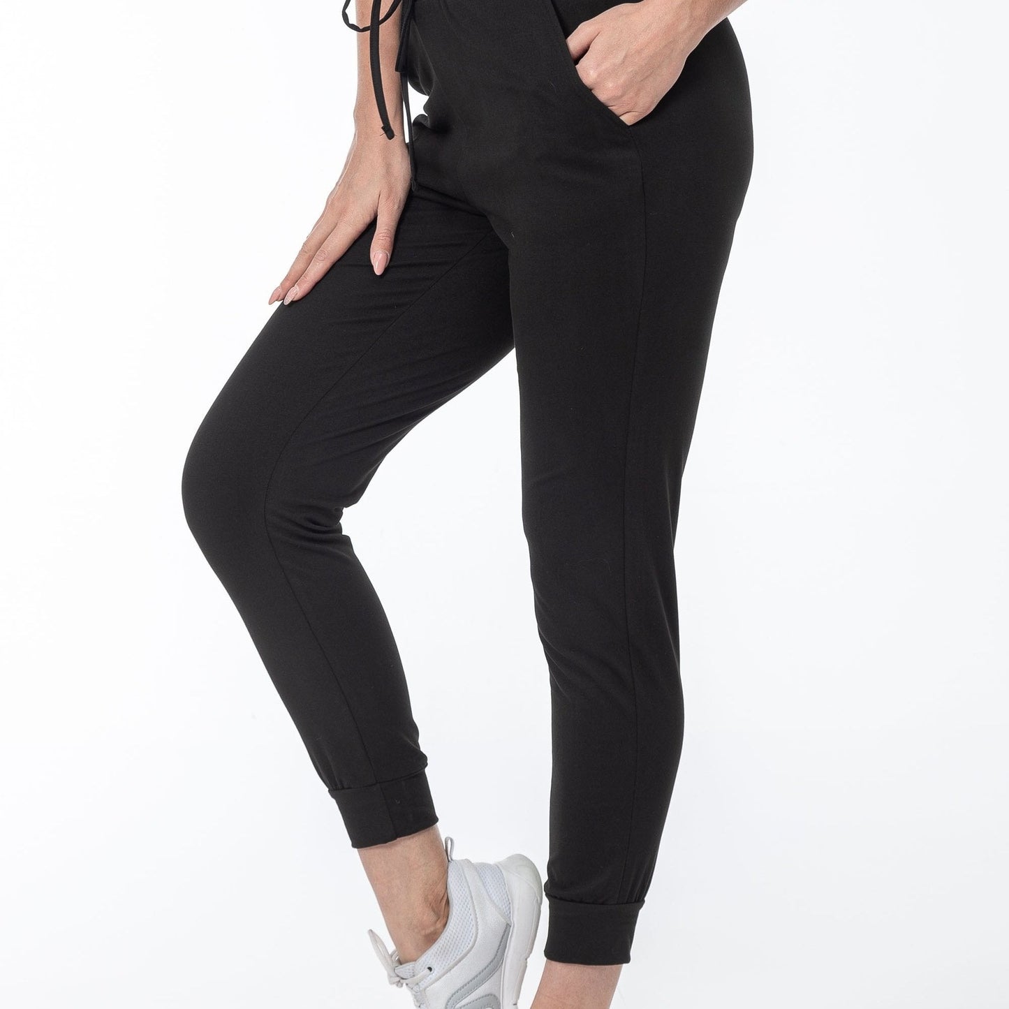 Sophie | Gładkie kolorowe spodnie do biegania casual z kieszenią