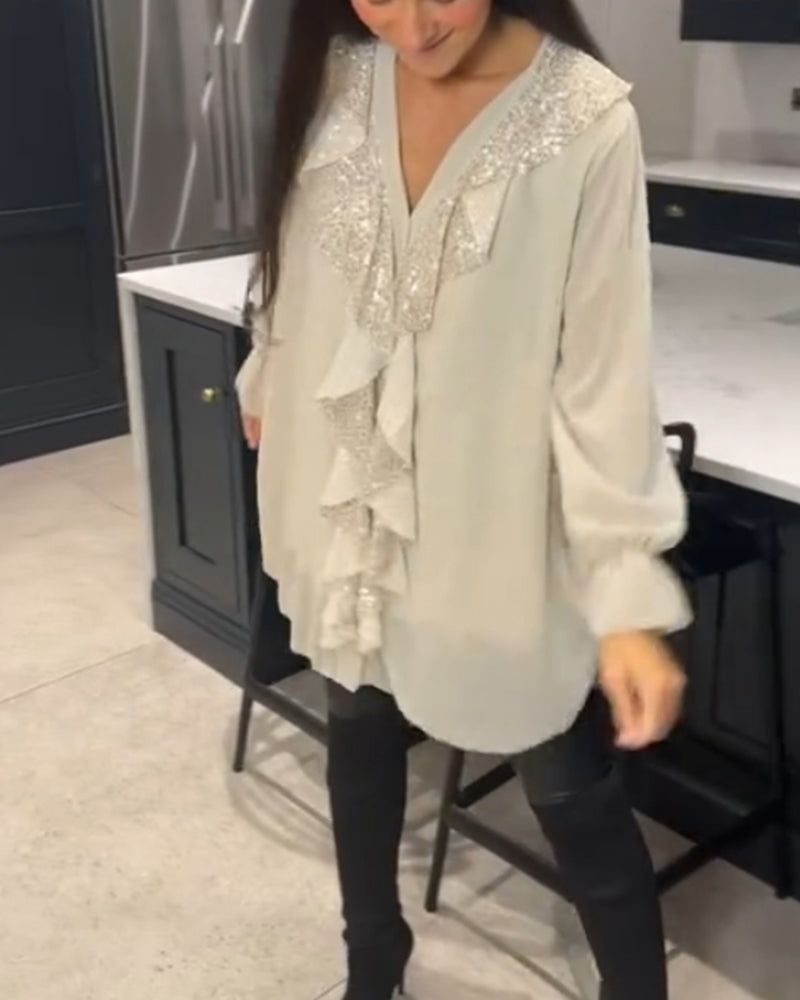 Bluzka z falbanami w eleganckim stylu