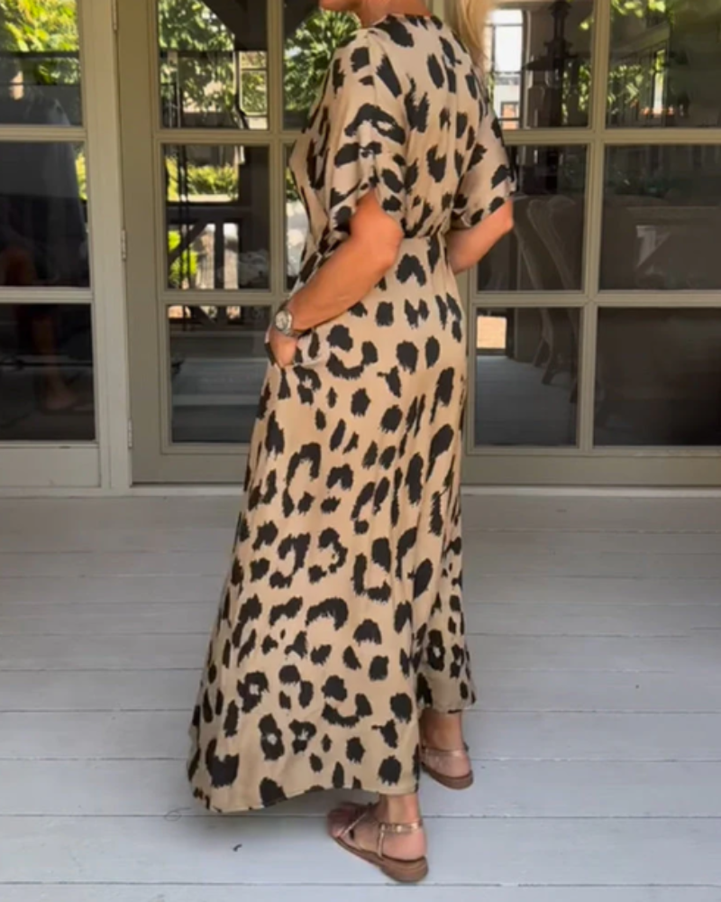 INGE - SUKIENKA Z WZOREM LEOPARDA