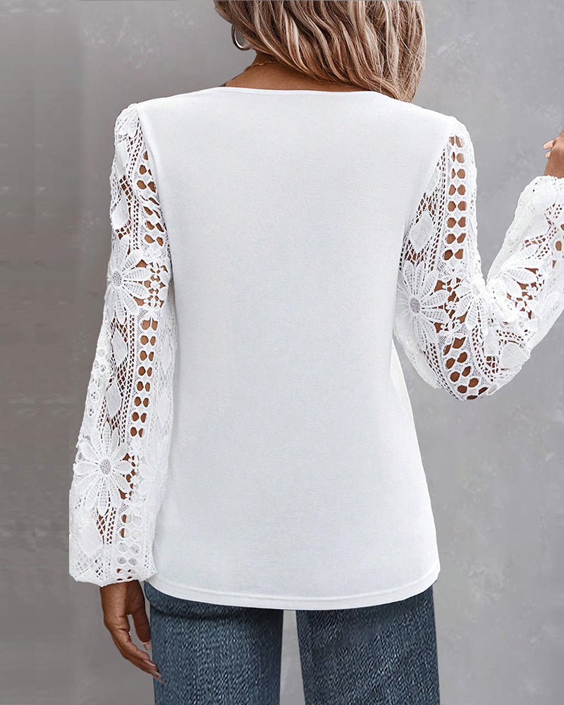 Casual chique koronkowy top