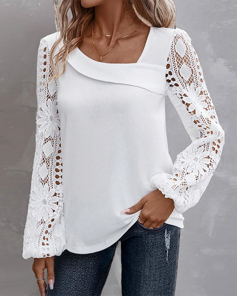 Casual chique koronkowy top