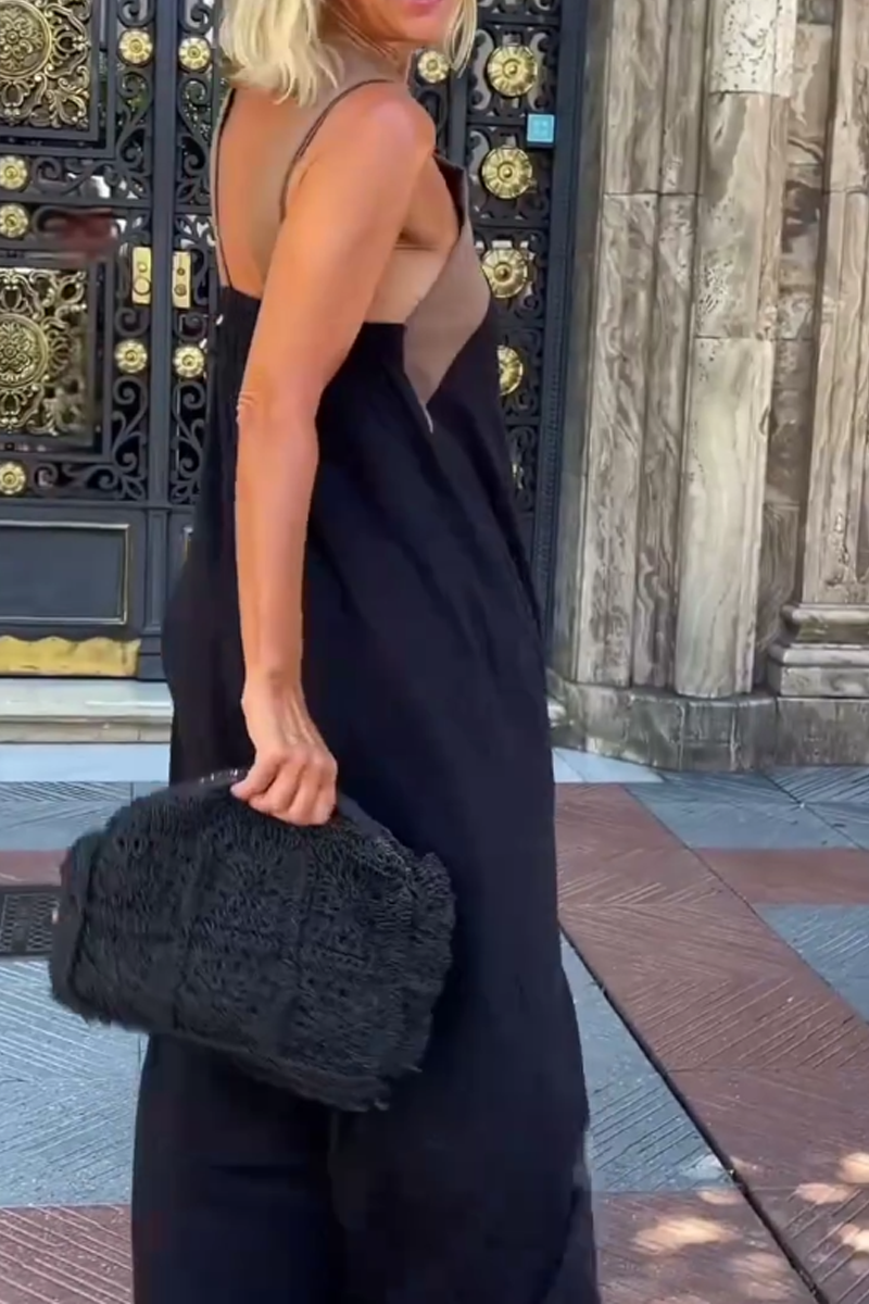 Sukienka Melina Cross Halter Neck Bez Rękawów Ze Szwem