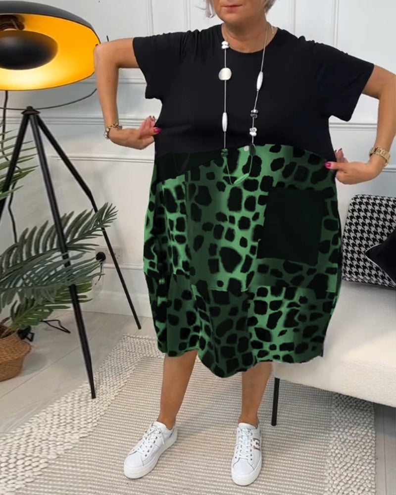 Adriana™ - Midi Sukienka z Krótkim Rękawem dla Kobiet