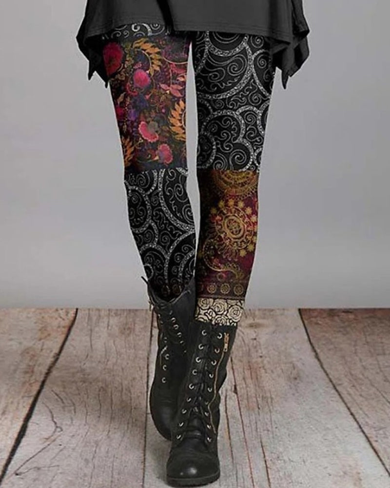 Erna | Retro legginsy dla kobiet w stylu etnicznym