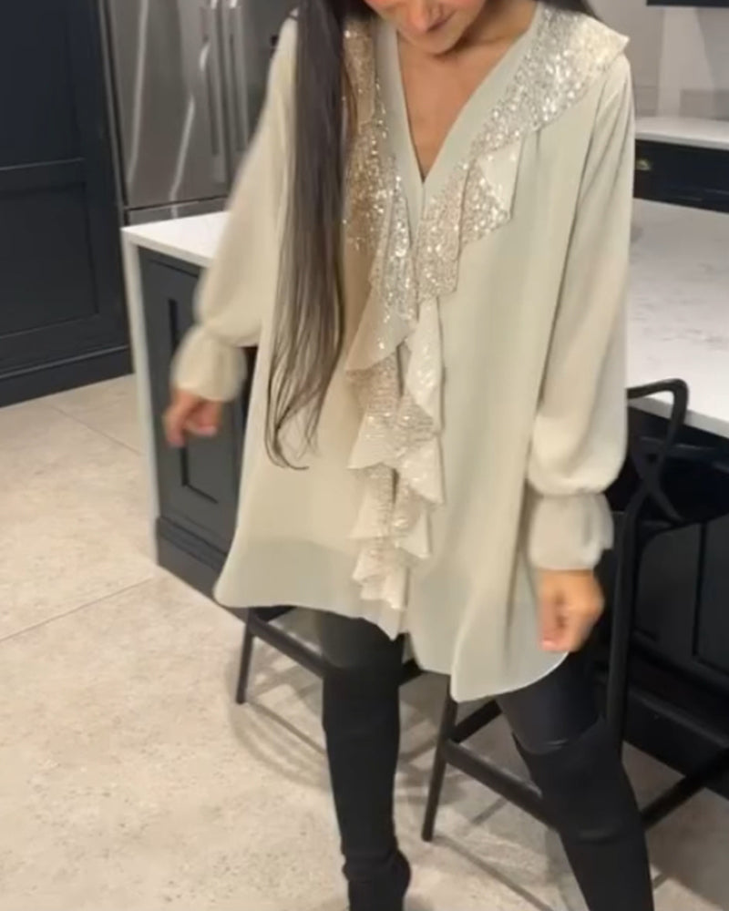 Bluzka z falbanami w eleganckim stylu