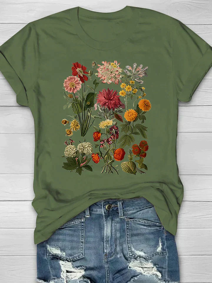 Roos | Vintage t-shirt z kwiatowym nadrukiem