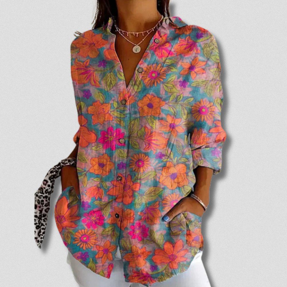 Chemise à Boutons Florale à Manches Longues Tatiana