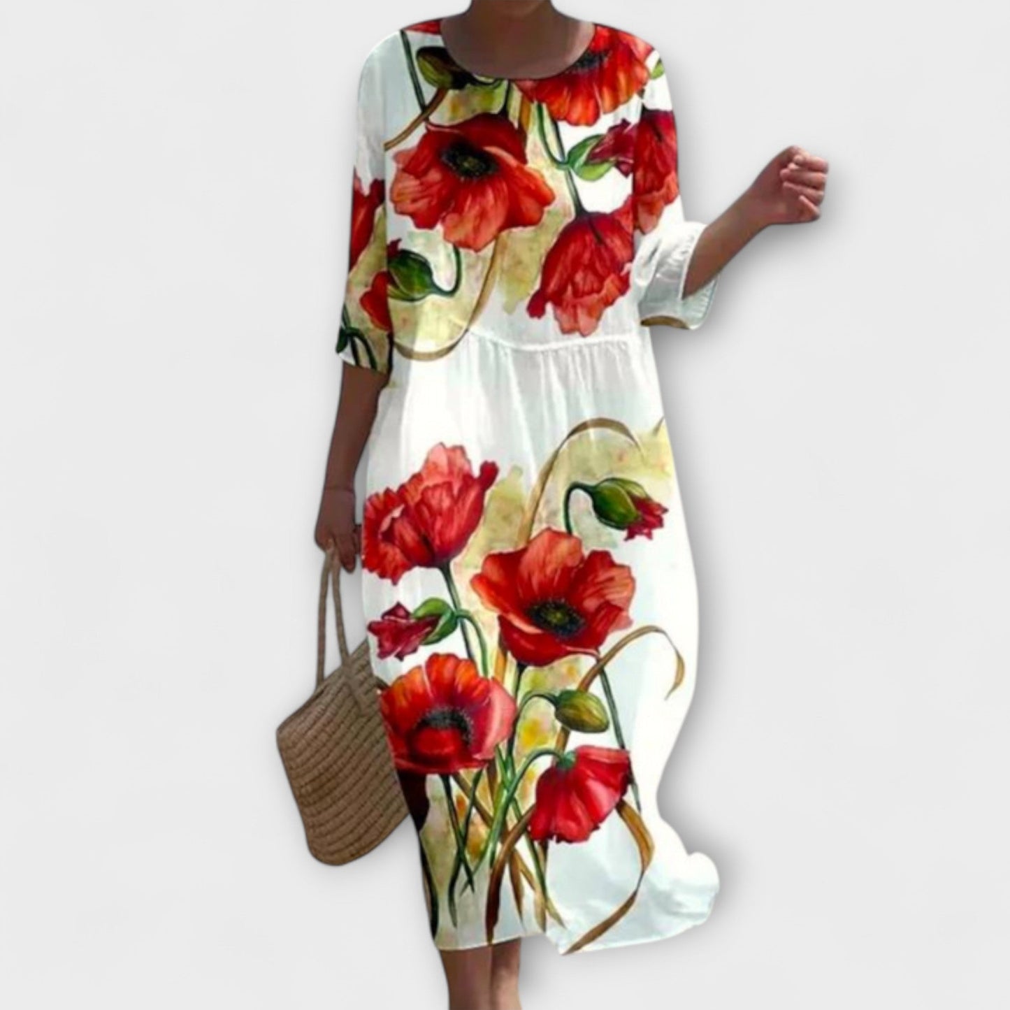 Miranda - Stylowa Sukienka Maxi w Kwiaty
