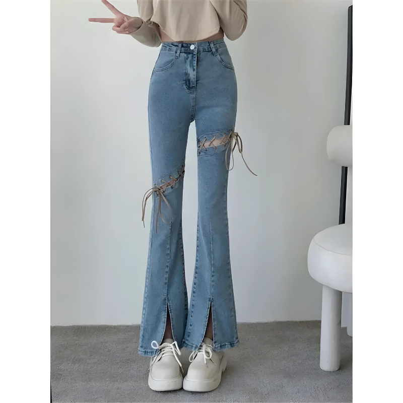 Lucy | Współczesne spodnie dżinsowe z wysokim stanem