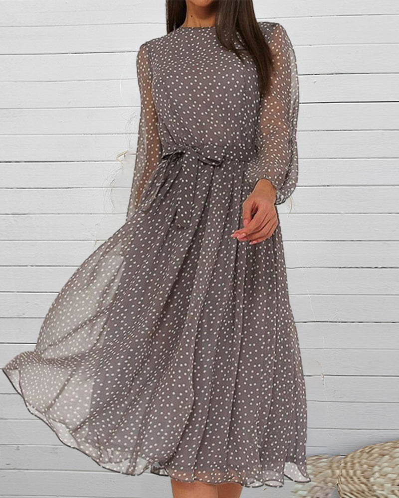 Isabelle | Elegancka luźna sukienka w kropki