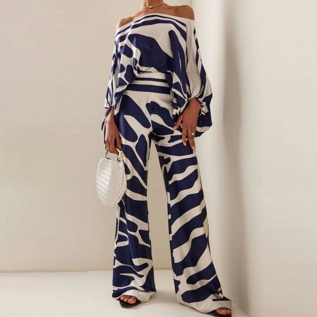 Lotte | Stylowy satynowy zestaw damski