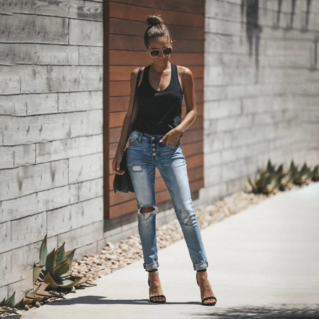 Elif - Podarte dżinsy, modne i stylowe