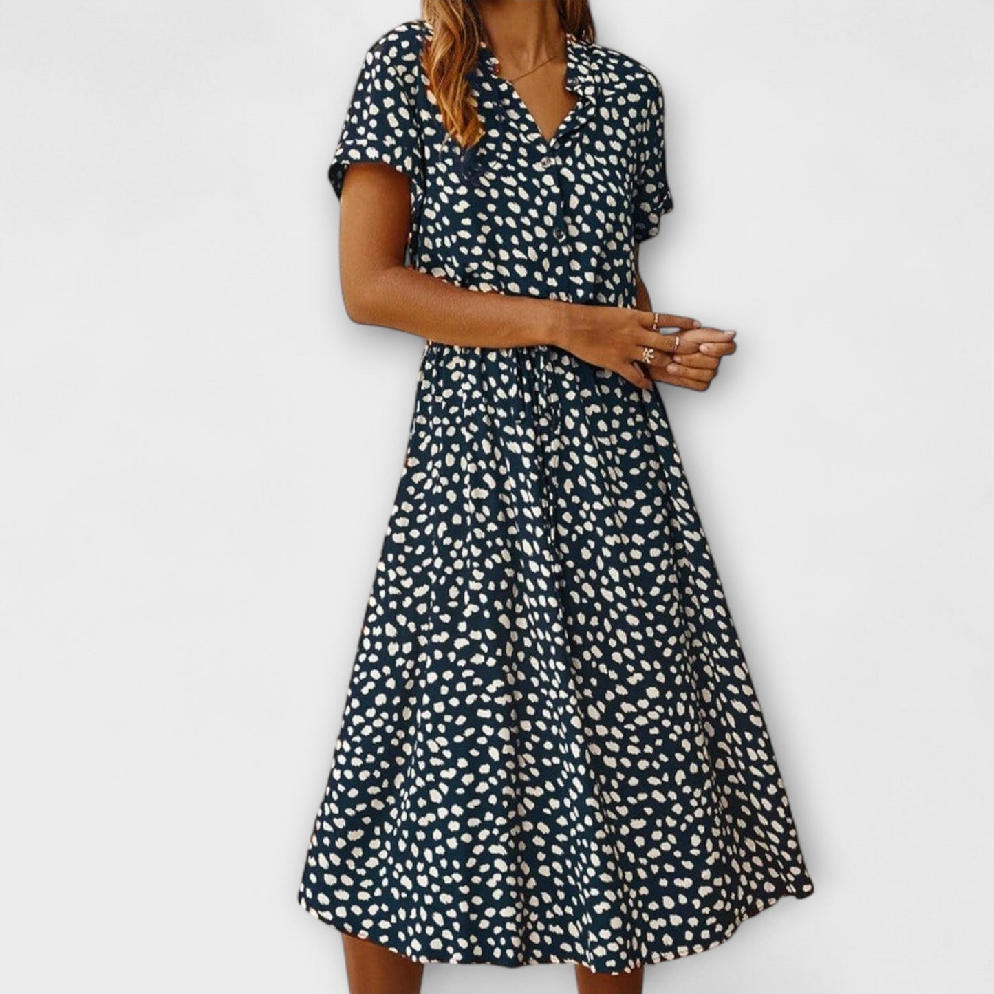 Florine - Midi Sukienka z Eleganckim Krojem