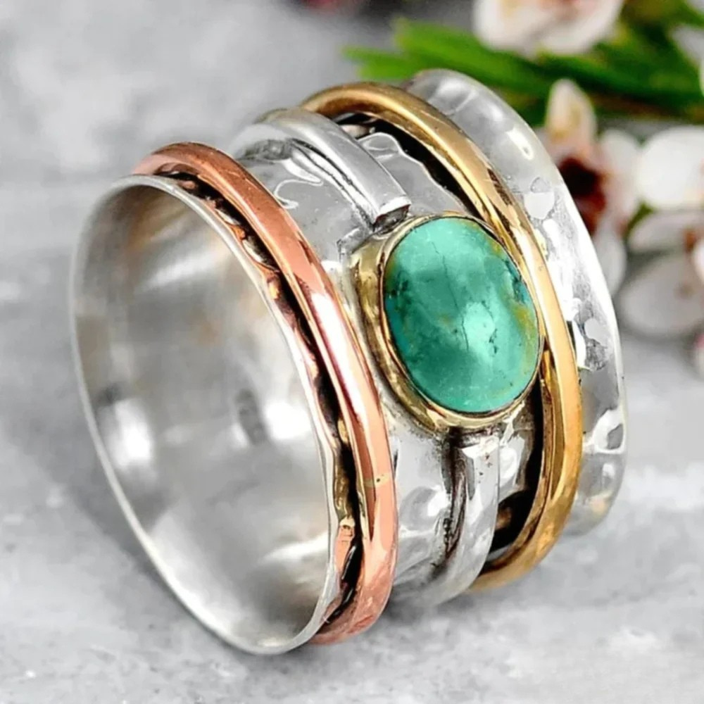 Vintage Złoty i Srebrny Pierścionek