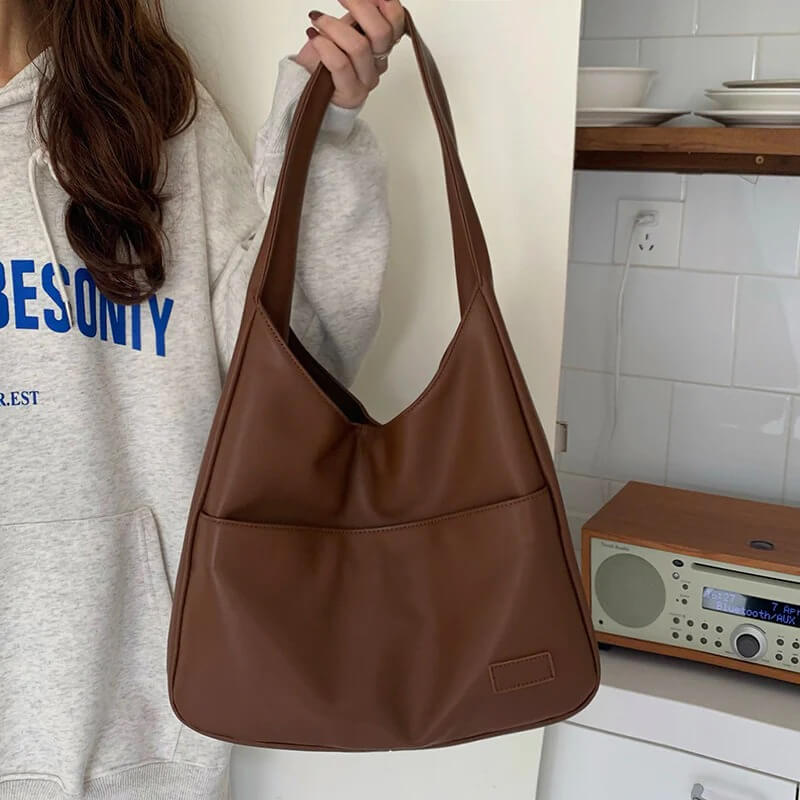 Monica | Skórzana torba hobo na ramię