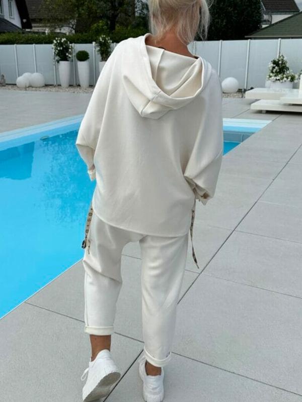 Olivia™ | Komplet bluzy z kapturem w jednolitym kolorze – wygoda i styl