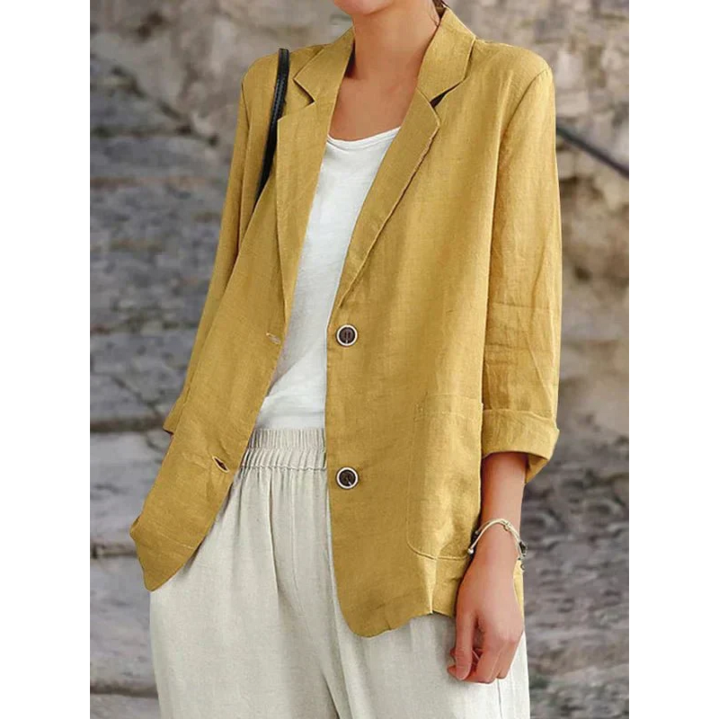 Esmée | Lnian blazer damski
