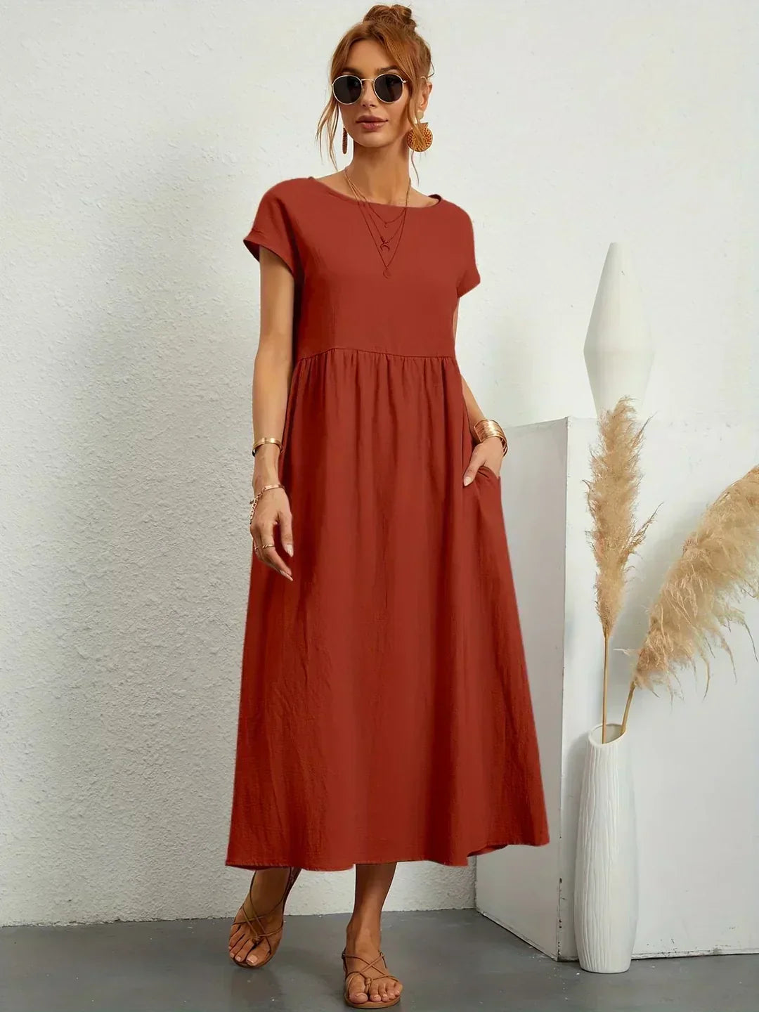 Natalia | Zrelaksowana sukienka midi