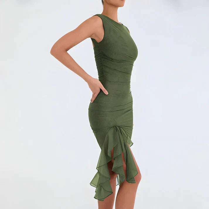 Fenna - Elegancka sukienka bodycon z falbanami