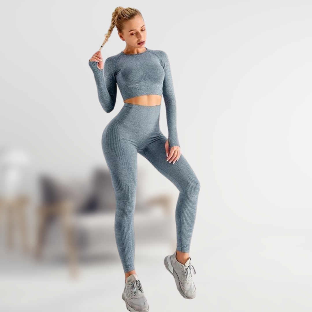 5-częściowy zestaw sportowy | Damskie topy i legginsy sportowe z wysokim stanem