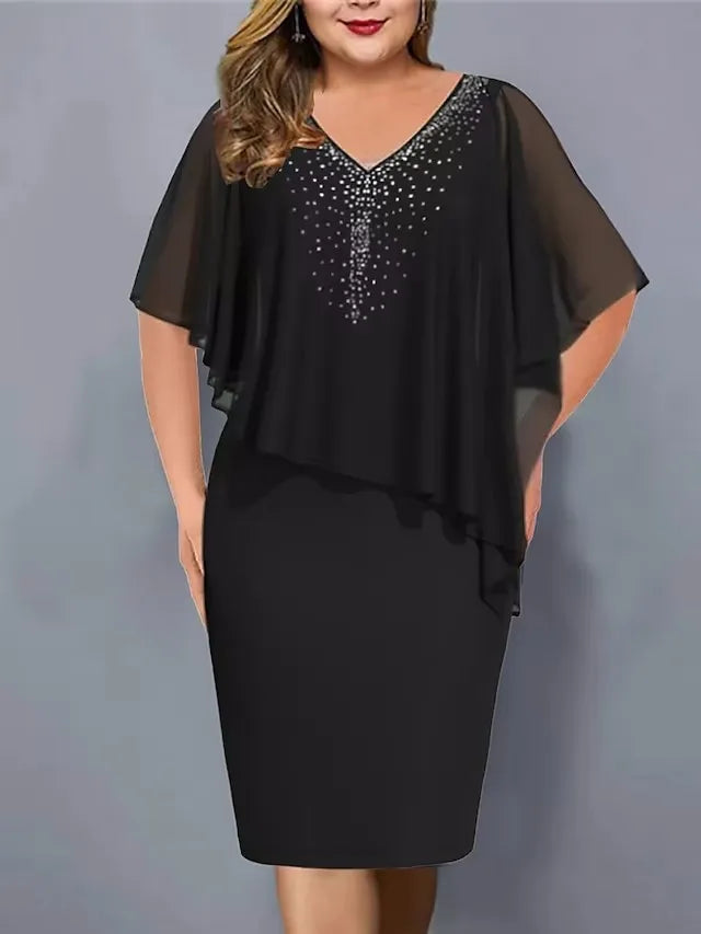Beate™ | Elegancka Sukienka z Kaskadowymi Klejnotami