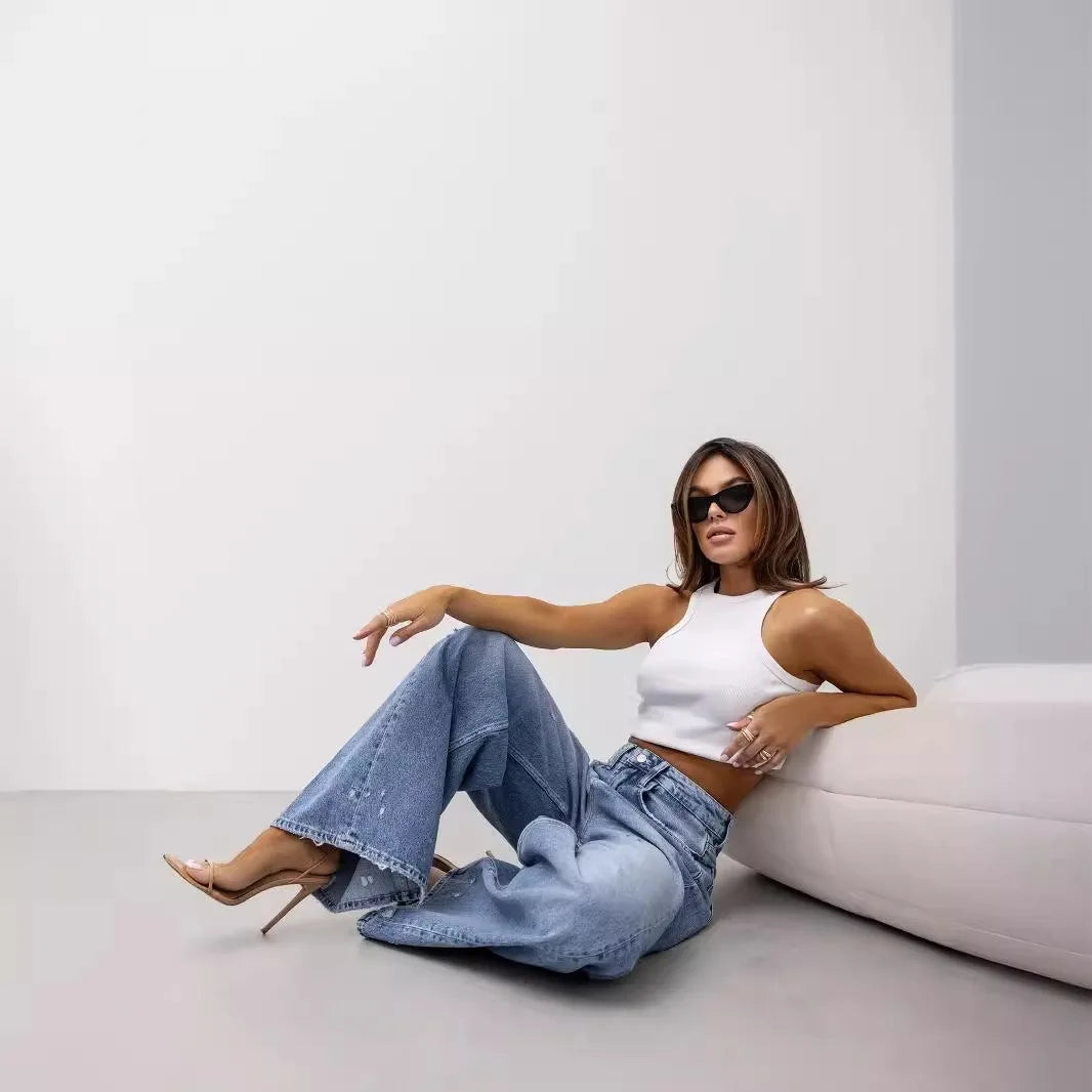 Sophie™ Spodnie Dżinsowe Szerokie Stretch