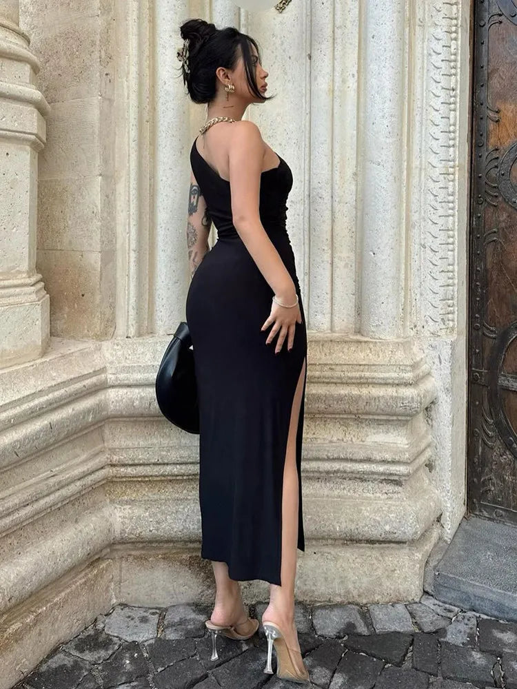 Anna™ | Asymetryczna Elegancja - Maxi Sukienka
