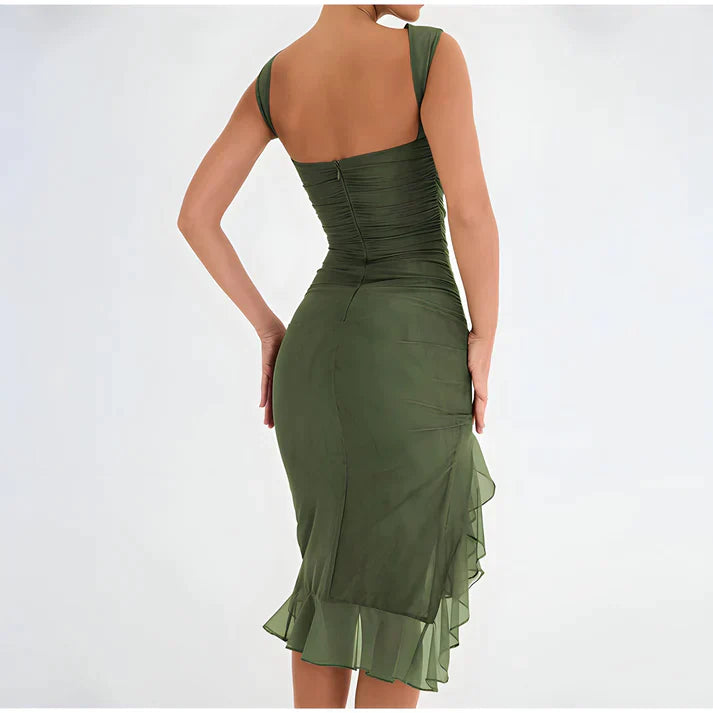 Fenna - Elegancka sukienka bodycon z falbanami