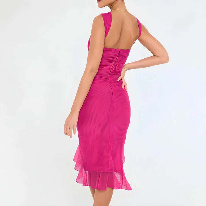 Fenna - Elegancka sukienka bodycon z falbanami