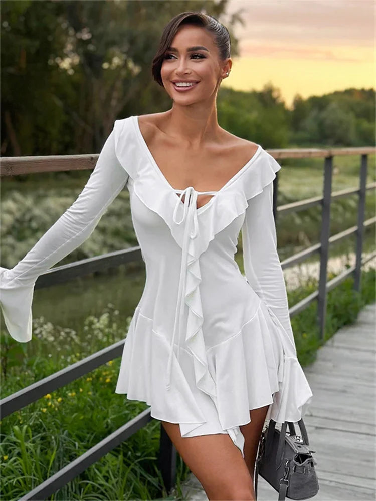 Annika™ | Sukienka mini z falbankami