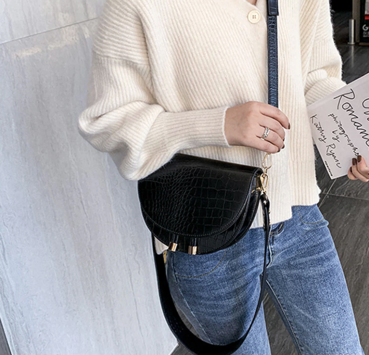 Torba Chelsey Crossbody | Stylowa torba z krokodylowym wzorem
