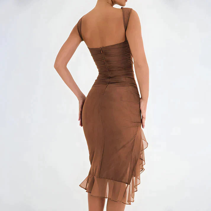 Fenna - Elegancka sukienka bodycon z falbanami