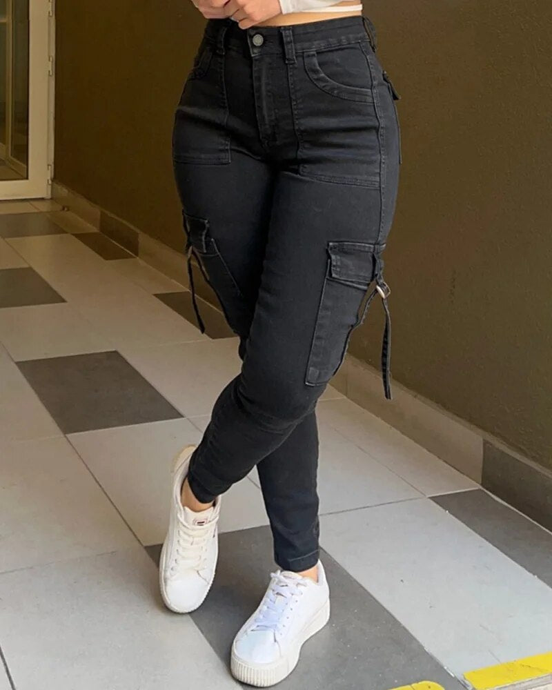 Lotte | Jeansy Skinny z Wysokim Stanem
