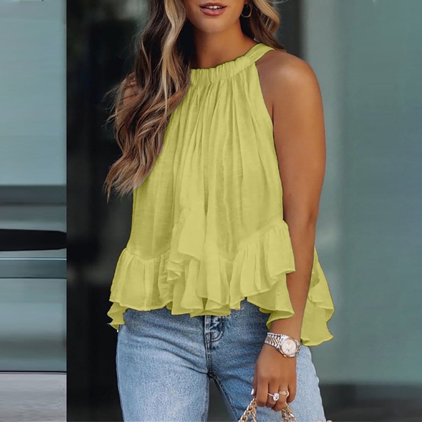 Lianne | Top z falbankami