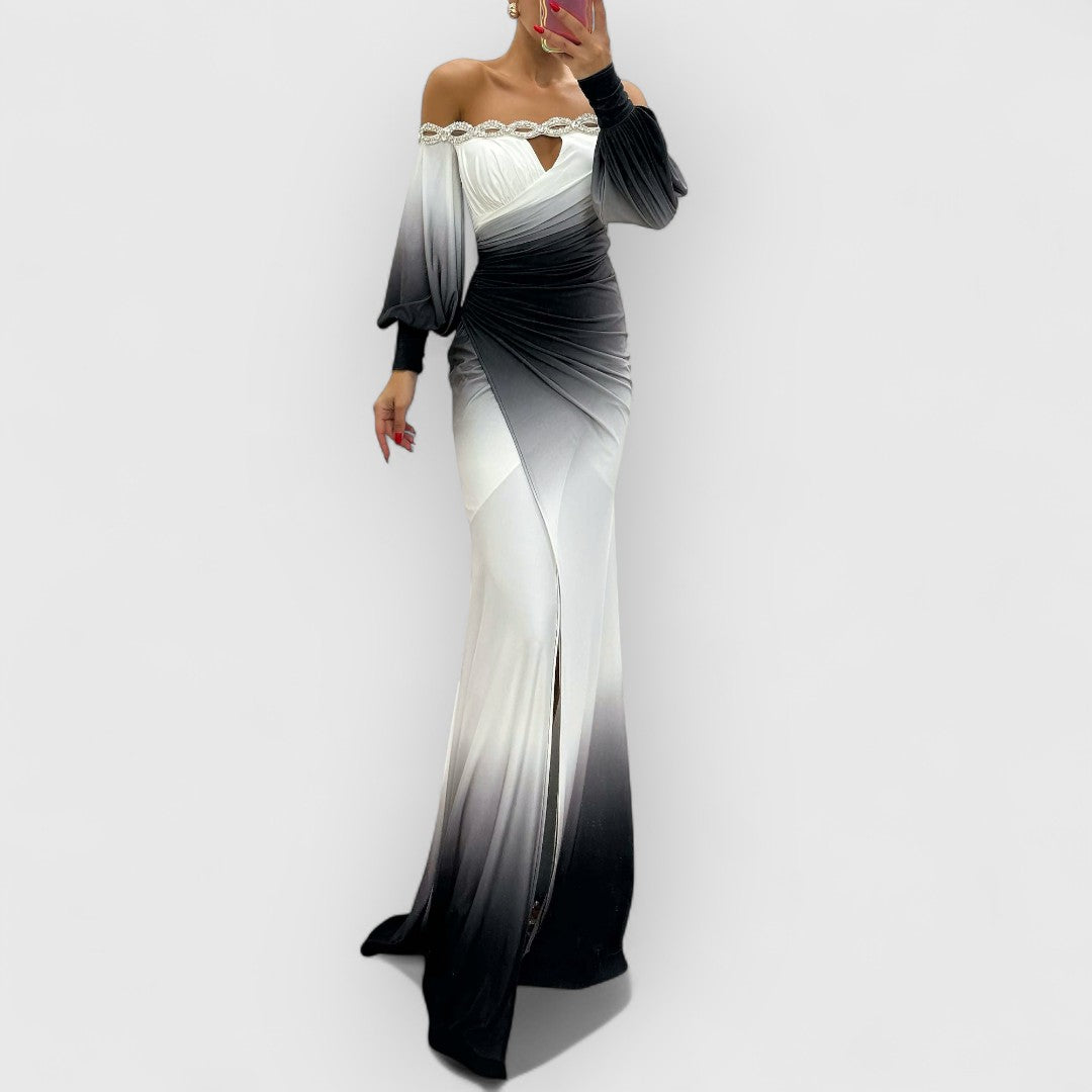 Cassidy | Gradient Off-Shoulder Sukienka Wieczorowa