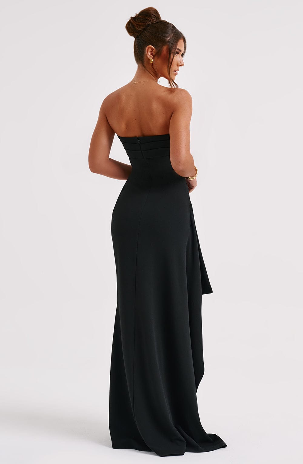 Nina | Sukienka maxi off-shoulder z wysokim rozcięciem