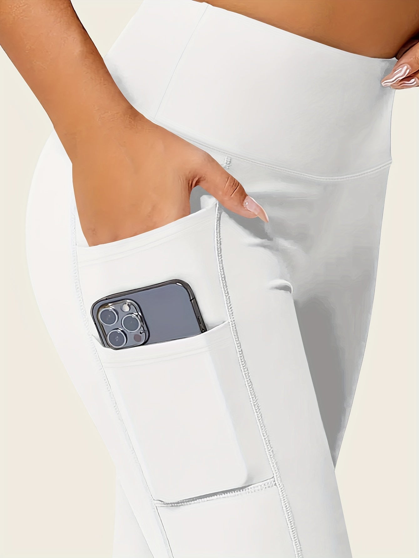 Sophie | Jednolite kolorowe legginsy do jogi z kieszenią i wysokim stretch