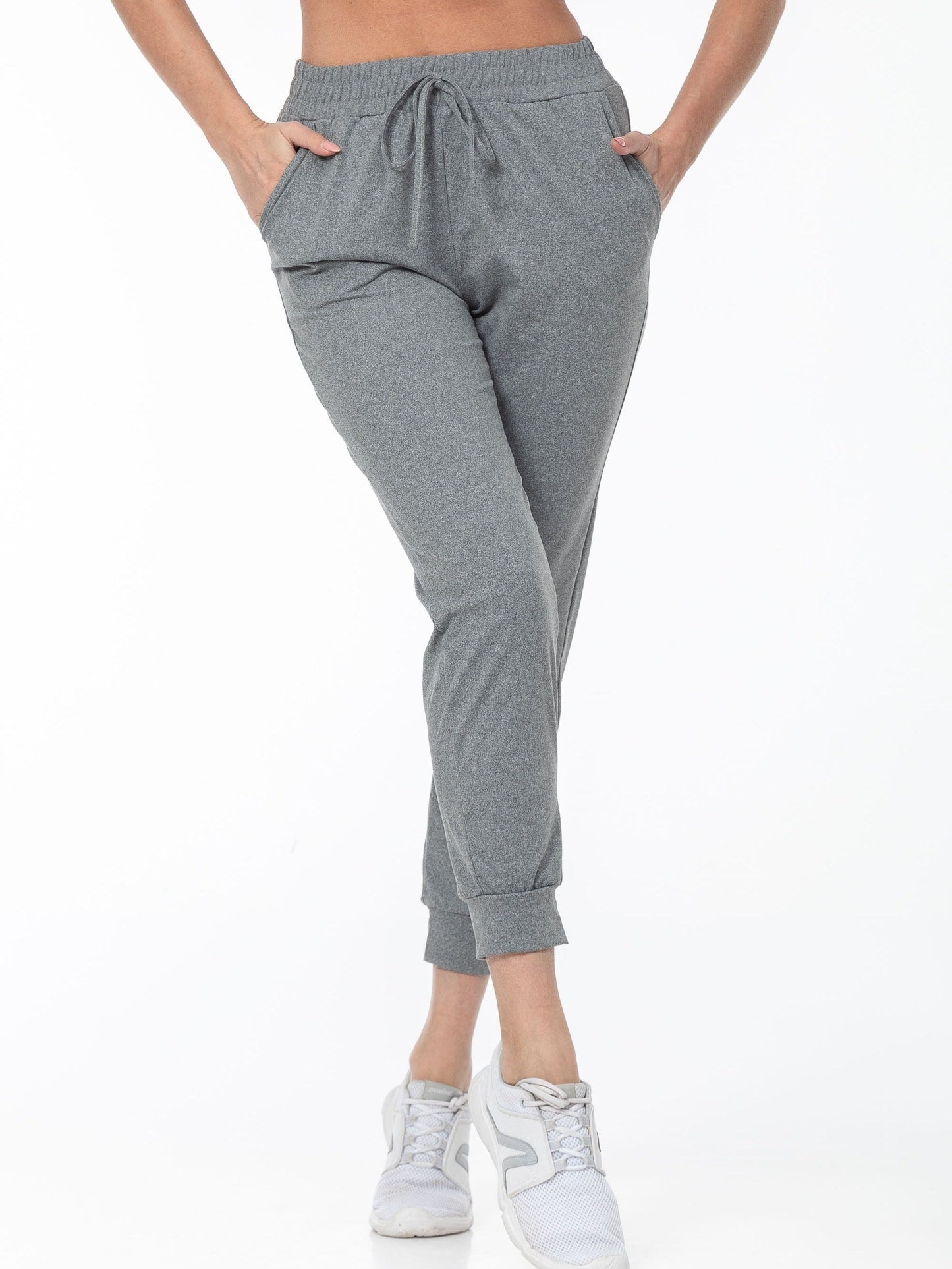 Sophie | Gładkie kolorowe spodnie do biegania casual z kieszenią