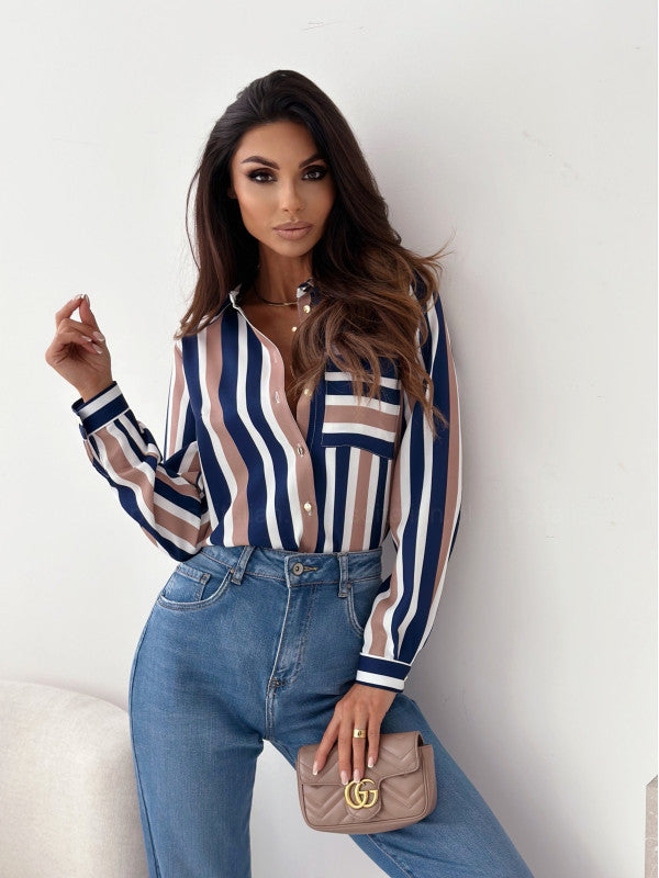 Monika | Elegancka bluzka damska z satynowym nadrukiem