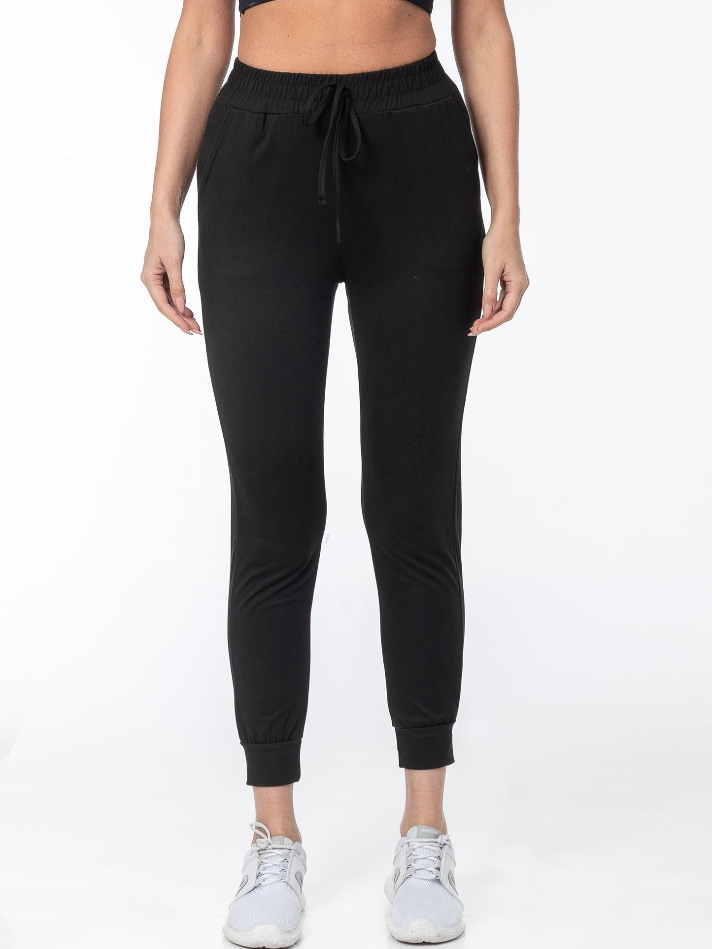 Sophie | Gładkie kolorowe spodnie do biegania casual z kieszenią