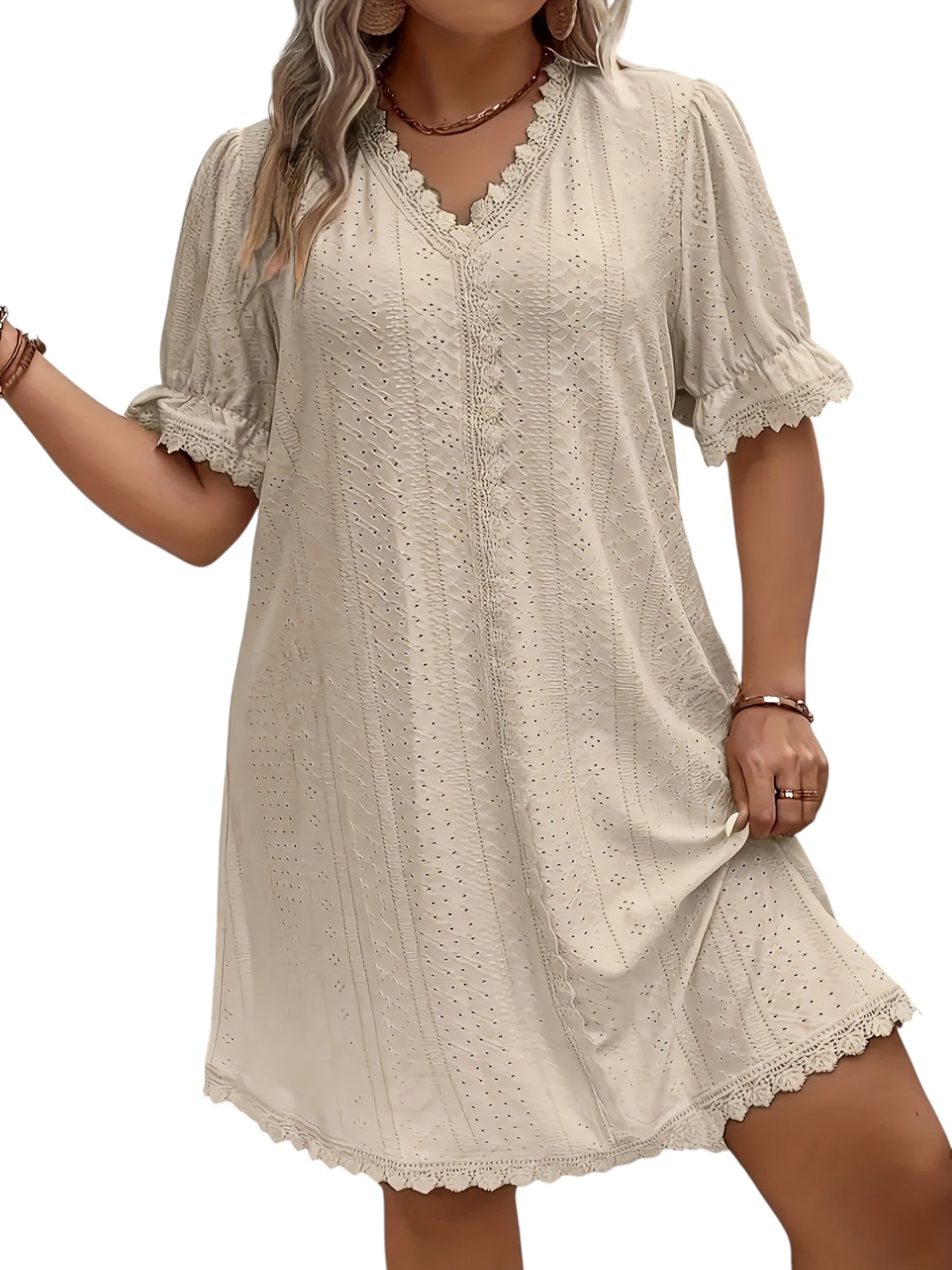 Sukienka damska plus size – z dekoltem V i eleganckim krojem