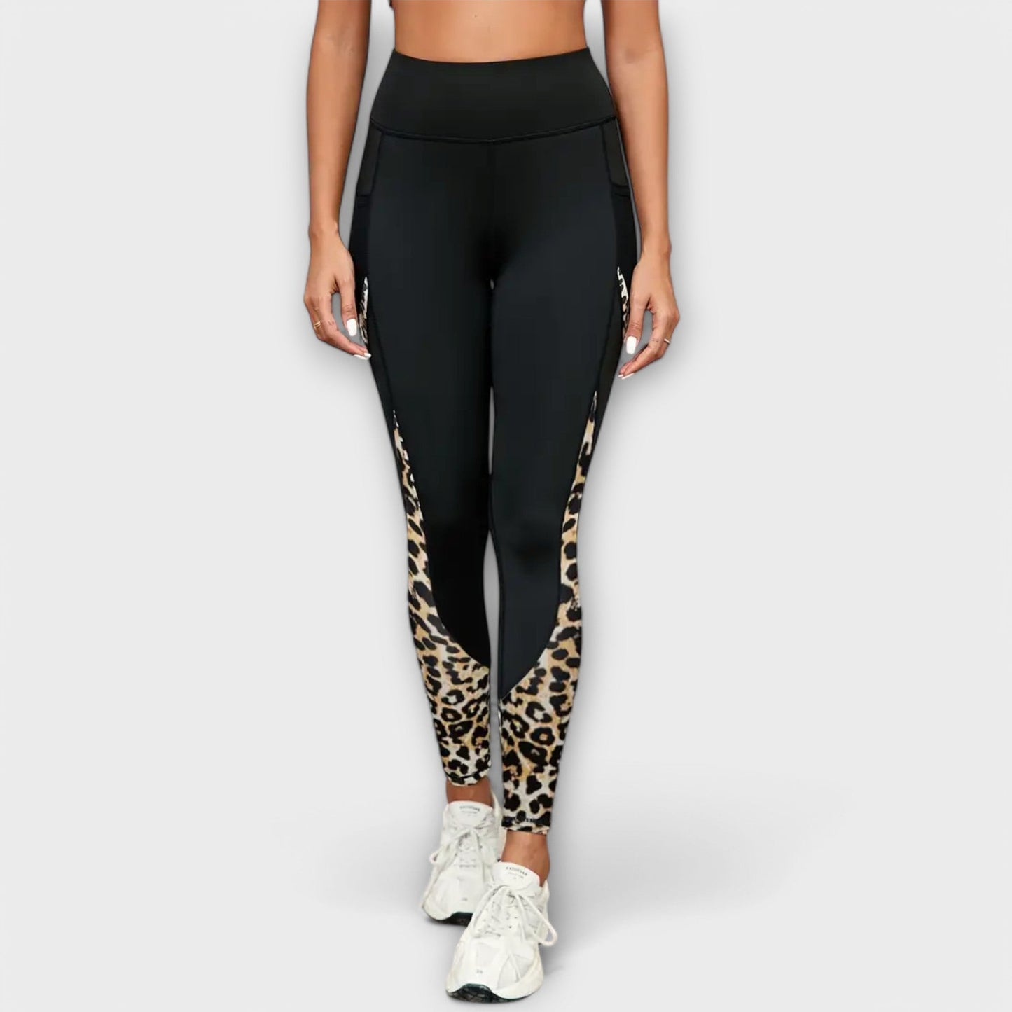 Legginsy z wysokim stanem w panterkę