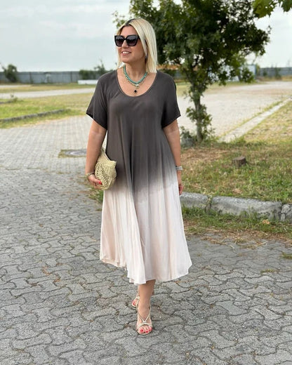 Mila | Elegancka Sukienka Bawełniana z Okrągłym Dekoltem